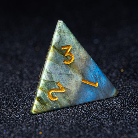 URWizards D&D Labradorite Gemstone Engraved Dice Set F*CK Style - Urwizards