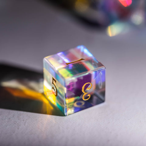 URWizards Dnd Dichroic Prism Glass Dice Set UwU & T_T - Urwizards