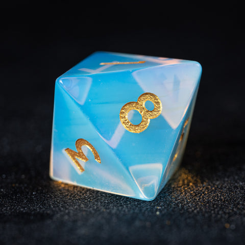 URWizards D&D Opalite Gemstone Engraved Dice Set F*CK Style - Urwizards