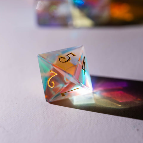 URWizards Dnd Dichroic Prism Glass Dice Set UwU & T_T - Urwizards