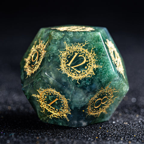 URWizards D&D Indian Agate Engraved Dice Set Warlock Style - Urwizards