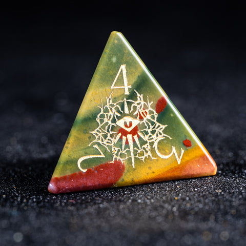 URWizards D&D Indian Agate Engraved Dice Set Warlock Style - Urwizards