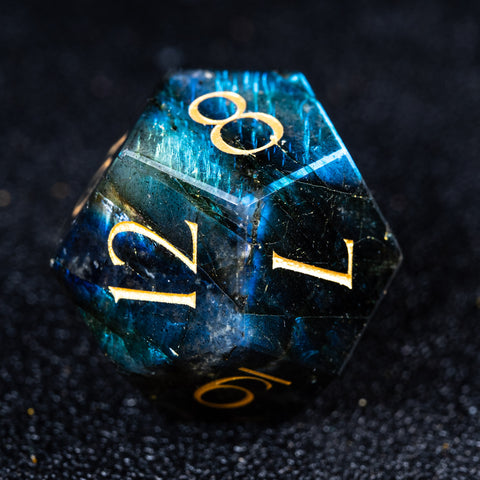 URWizards D&D Labradorite Gemstone Engraved Dice Set F*CK Style - Urwizards