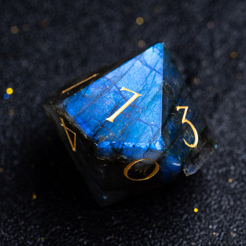URWizards D&D Labradorite Gemstone Engraved Dice Set F*CK Style - Urwizards