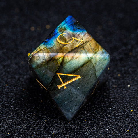 URWizards D&D Labradorite Gemstone Engraved Dice Set F*CK Style - Urwizards