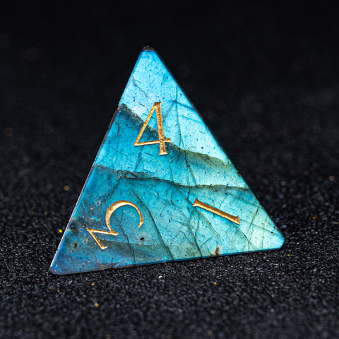 URWizards D&D Labradorite Gemstone Engraved Dice Set F*CK Style - Urwizards