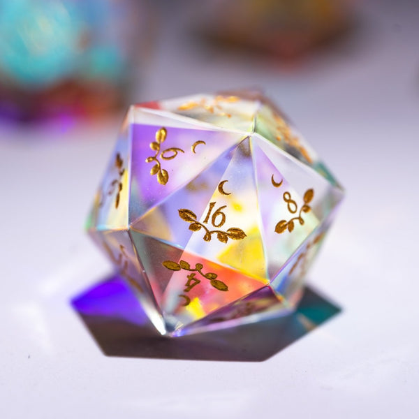 Dichroic Glass D20 Dice