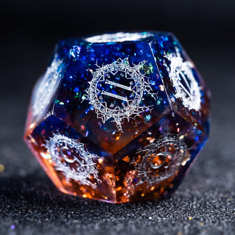URWizards D&D Resin Dark Glitter Engraved Dice Set Warlock Style - Urwizards