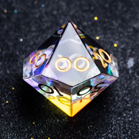 URWizards D&D Dichroic Prism Glass Engraved Dice Set Fuck you Fuck me - Urwizards
