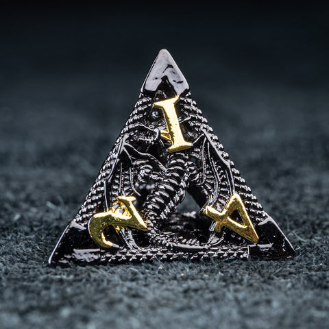 URWizards D&D Hollowed Metal Dice Set Dragon Black - Urwizards