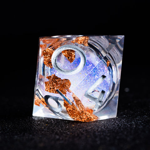 URWizards D&D Starry Liquid Heart Resin Engraved Dice Set Fallen Leaves - Urwizards