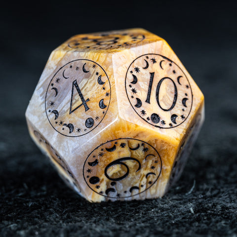 URWizards D&D Coral Fossil Engraved Dice Set Lunar Eclipse - Urwizards
