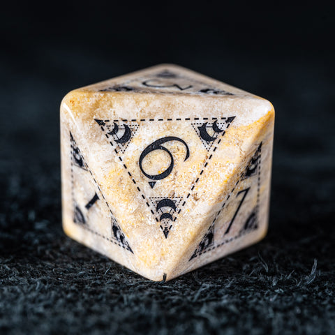 URWizards D&D Coral Fossil Engraved Dice Set Lunar Eclipse - Urwizards