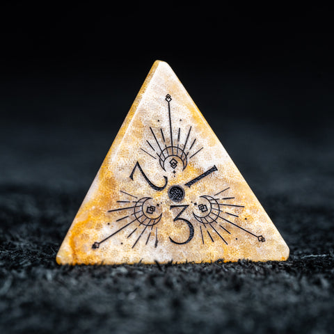 URWizards D&D Coral Fossil Engraved Dice Set Lunar Eclipse - Urwizards
