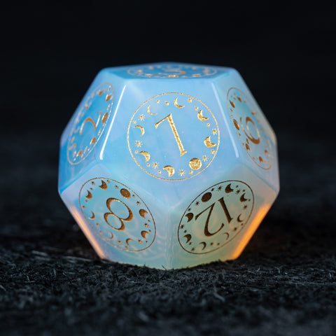 URWizards D&D Opalite Engraved Dice Set Lunar Eclipse - Urwizards