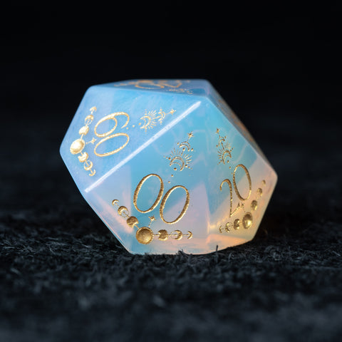 URWizards D&D Opalite Engraved Dice Set Lunar Eclipse - Urwizards
