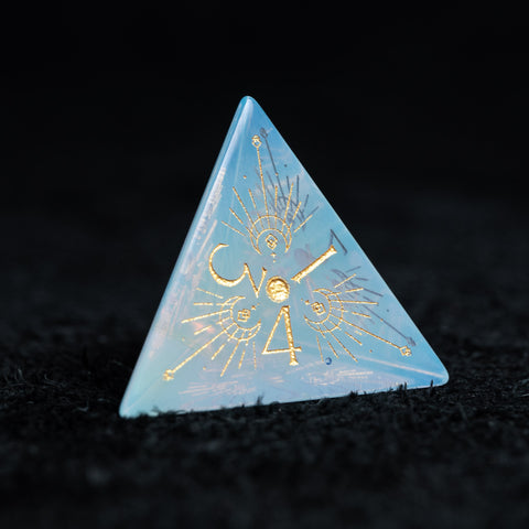 URWizards D&D Opalite Engraved Dice Set Lunar Eclipse - Urwizards