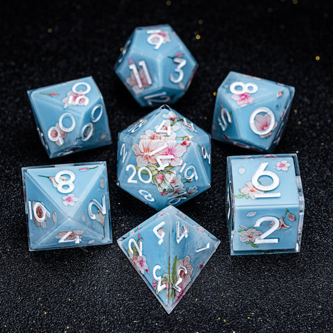URWizards Inner-dice Handmade Sharp Edge Resin Dice Set -Blossom- - Urwizards
