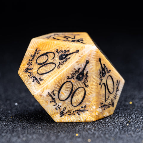 URWizards D&D Coral Fossil Engraved Dice Set Bard Style - Urwizards