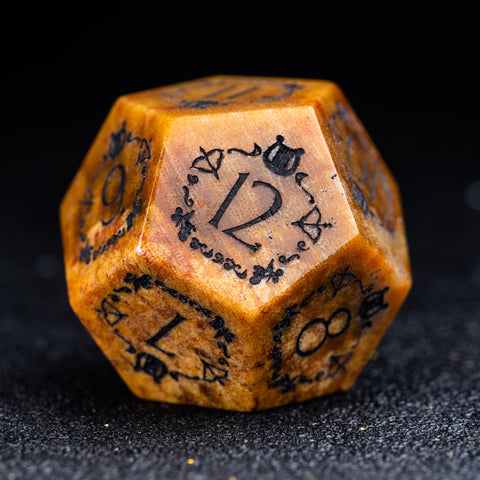 URWizards D&D Coral Fossil Engraved Dice Set Bard Style - Urwizards