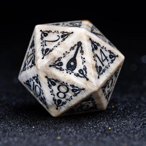 URWizards D&D Coral Fossil Engraved Dice Set Bard Style - Urwizards