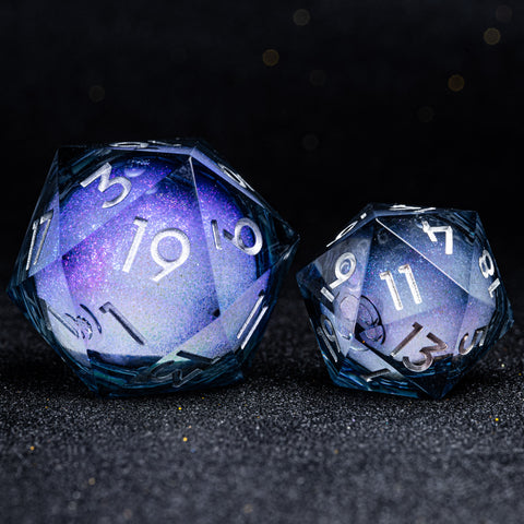 URWizards D&D Starry Liquid Heart Resin Engraved Dice Set - Urwizards