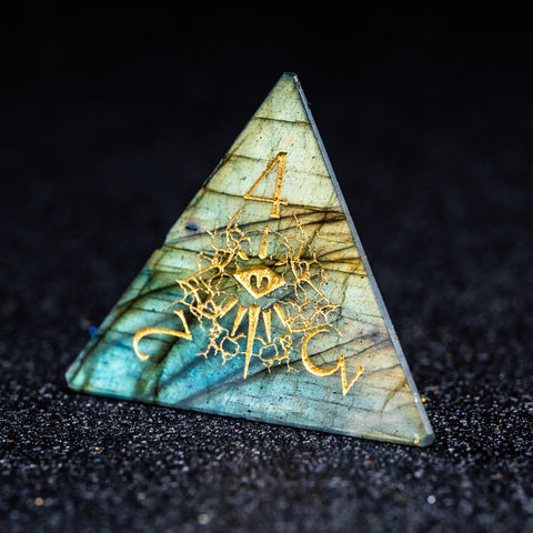 URWizards D&D Labradorite Engraved Dice Set Warlock Style - Urwizards