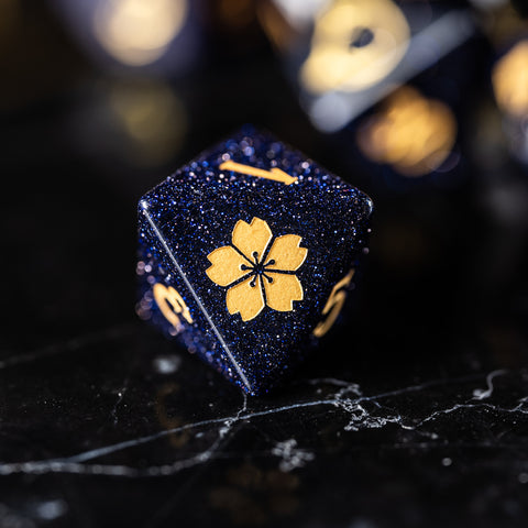 URWizards Dnd Blue Sandstone Engraved Dice Set Animal Crossing Style - Urwizards