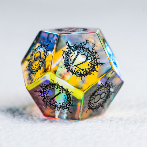 URWizards D&D Prism Glass Engraved Dice Set Warlock Style - Urwizards