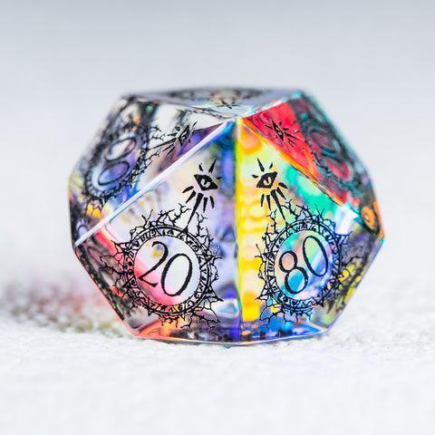 URWizards D&D Prism Glass Engraved Dice Set Warlock Style - Urwizards
