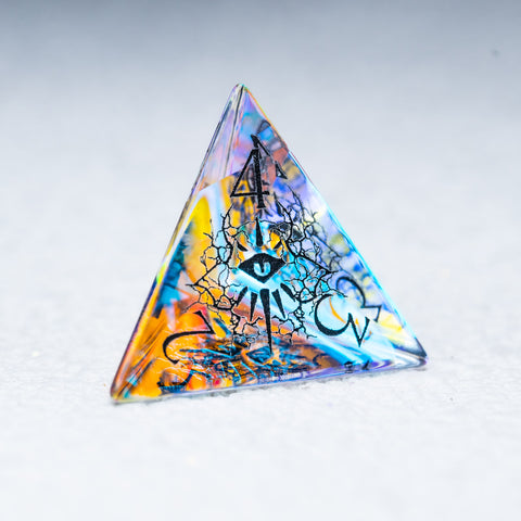 URWizards D&D Prism Glass Engraved Dice Set Warlock Style - Urwizards