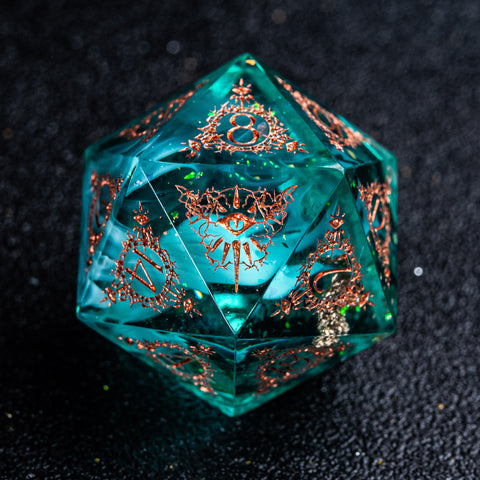 URWizards D&D Resin Eternally Forest Engraved Dice Set Warlock Style - Urwizards