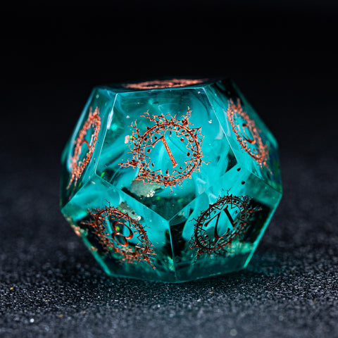 URWizards D&D Resin Eternally Forest Engraved Dice Set Warlock Style - Urwizards