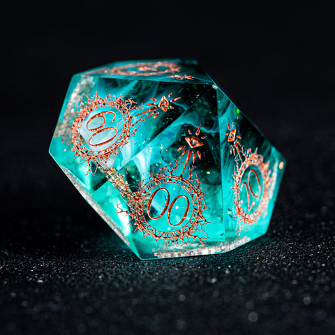 URWizards D&D Resin Eternally Forest Engraved Dice Set Warlock Style - Urwizards