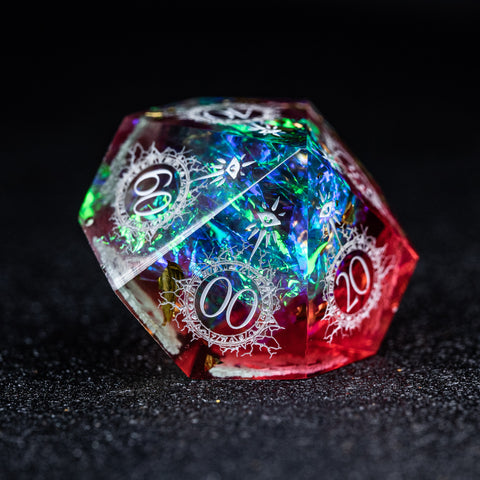URWizards D&D Resin Toxic Glitter Engraved Dice Set Warlock Style - Urwizards