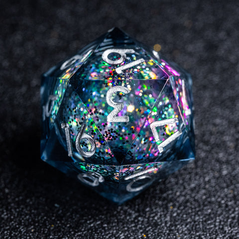 URWizards D&D Carnival Liquid Heart Resin Engraved Dice Set - Urwizards