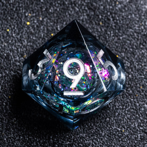 URWizards D&D Carnival Liquid Heart Resin Engraved Dice Set - Urwizards