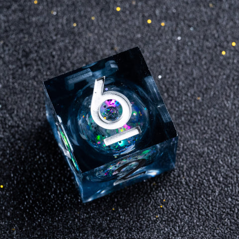 URWizards D&D Carnival Liquid Heart Resin Engraved Dice Set - Urwizards