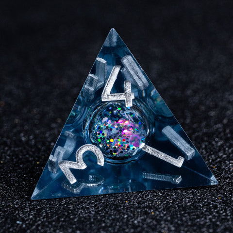 URWizards D&D Carnival Liquid Heart Resin Engraved Dice Set - Urwizards