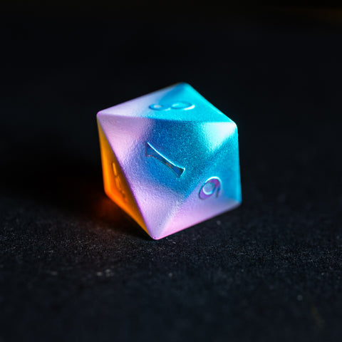 URWizards Dnd Dichroic Prism Glass Raised Dice Set Cresent Moon - Urwizards