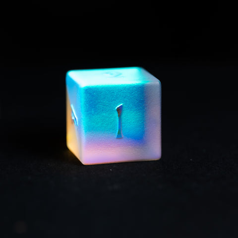 URWizards Dnd Dichroic Prism Glass Raised Dice Set Cresent Moon - Urwizards