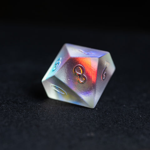 URWizards Dnd Dichroic Prism Glass Raised Dice Set Cresent Moon - Urwizards