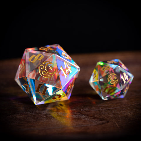 URWizards Dnd Engraved Giant 30mm D20 Engraved Moon & Star - Urwizards