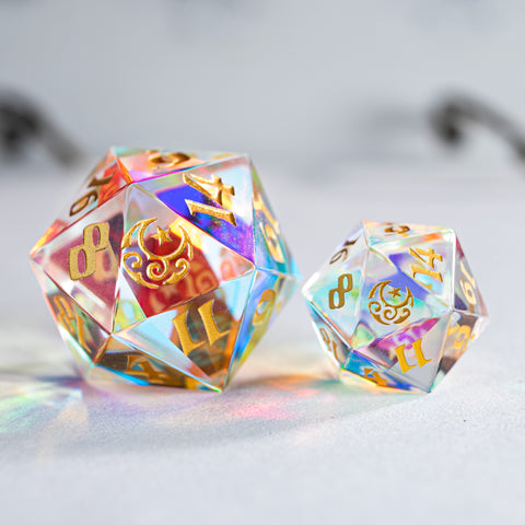 URWizards Dnd Engraved Giant 30mm D20 Engraved Moon & Star - Urwizards