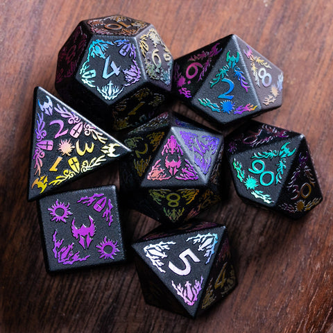 URWizards Obsidian Raised Plating Dice Set Paladin - Urwizards
