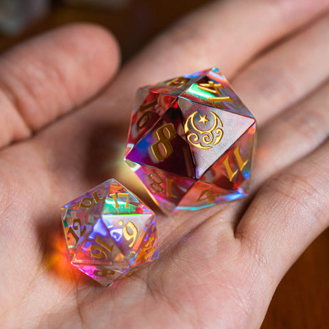 URWizards Dnd Engraved Giant 30mm D20 Engraved Moon & Star - Urwizards