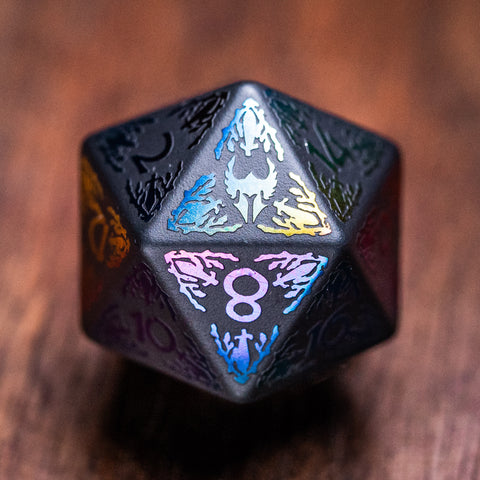 URWizards Hematite Raised Plating Dice Set Paladin - Urwizards