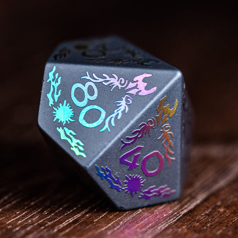 URWizards Hematite Raised Plating Dice Set Paladin - Urwizards