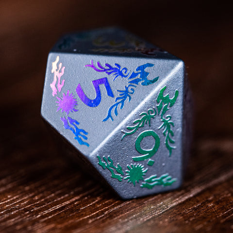URWizards Hematite Raised Plating Dice Set Paladin - Urwizards