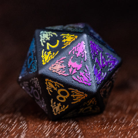 URWizards Obsidian Raised Plating Dice Set Paladin - Urwizards